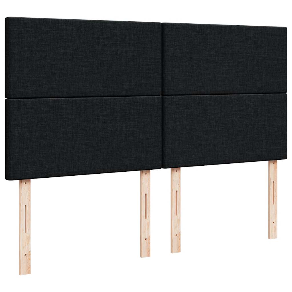 Ottoman-Bett mit Matratzen & LEDs Schwarz 200x200 cm Stoff
