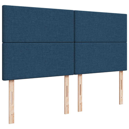 Ottoman-Bett mit Matratzen & LEDs Blau 200x200 cm Stoff