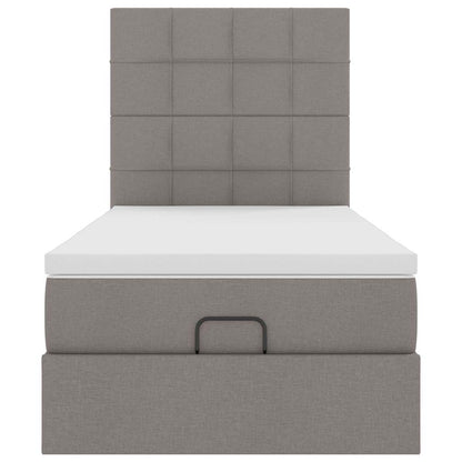 Ottoman-Bett mit Matratze & LEDs Taupe 80x200 cm Stoff