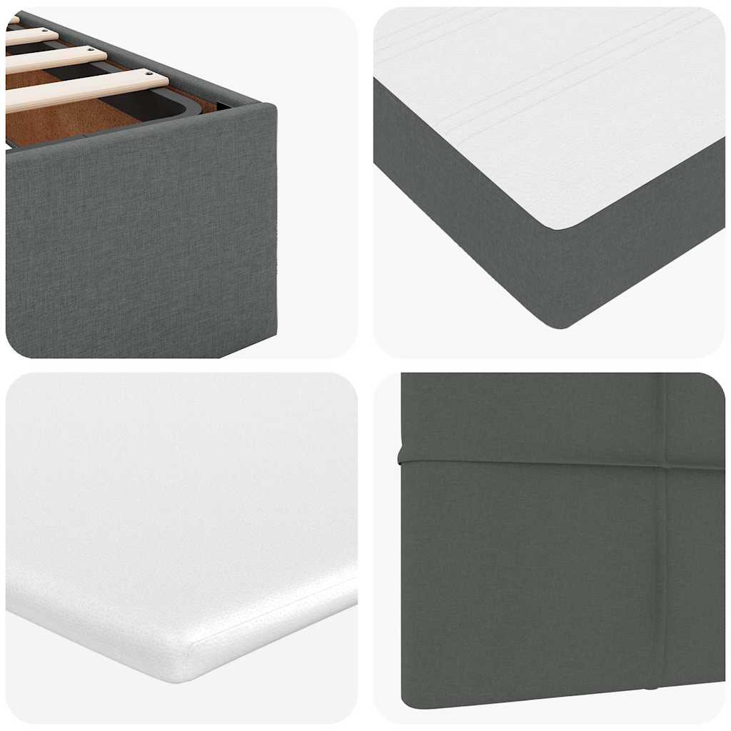 Ottoman-Bett mit Matratze & LEDs Dunkelgrau 90x190 cm Stoff