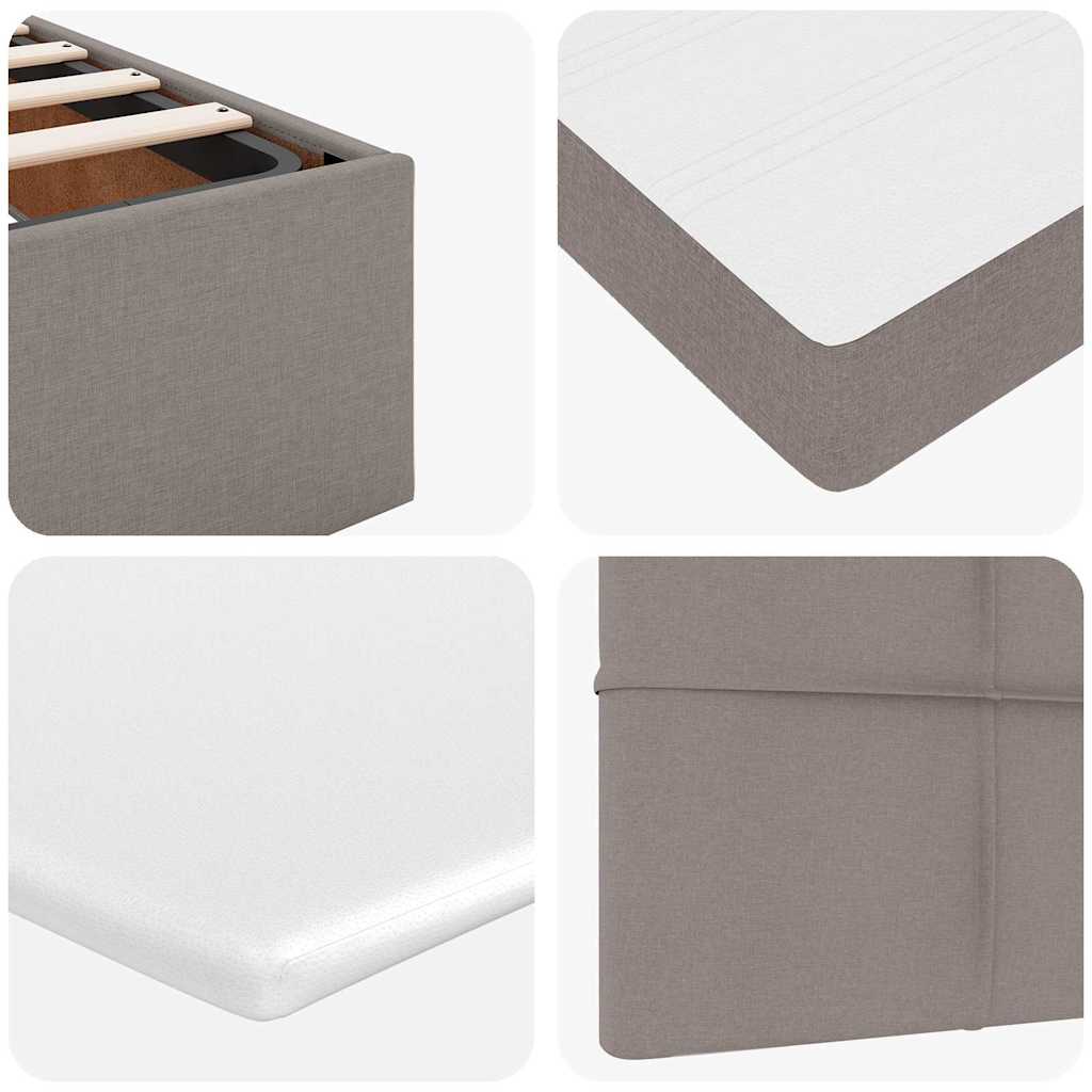 Ottoman-Bett mit Matratze & LEDs Taupe 90x190 cm Stoff