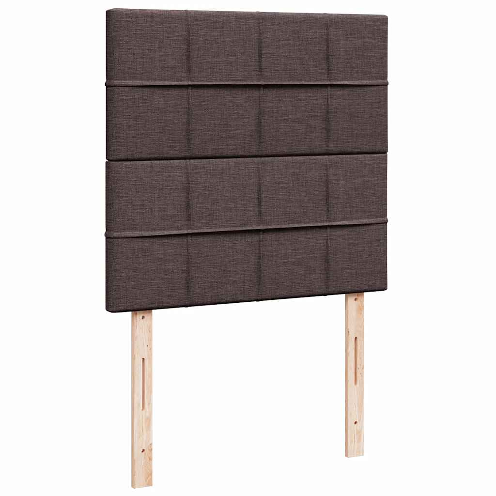 Ottomane Bett mit Matratze & LEDs Dunkelbraun 90x200 cm Stoff