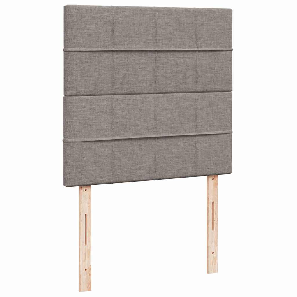 Ottomane Bett mit Matratze & LEDs Taupe 90x200 cm Stoff