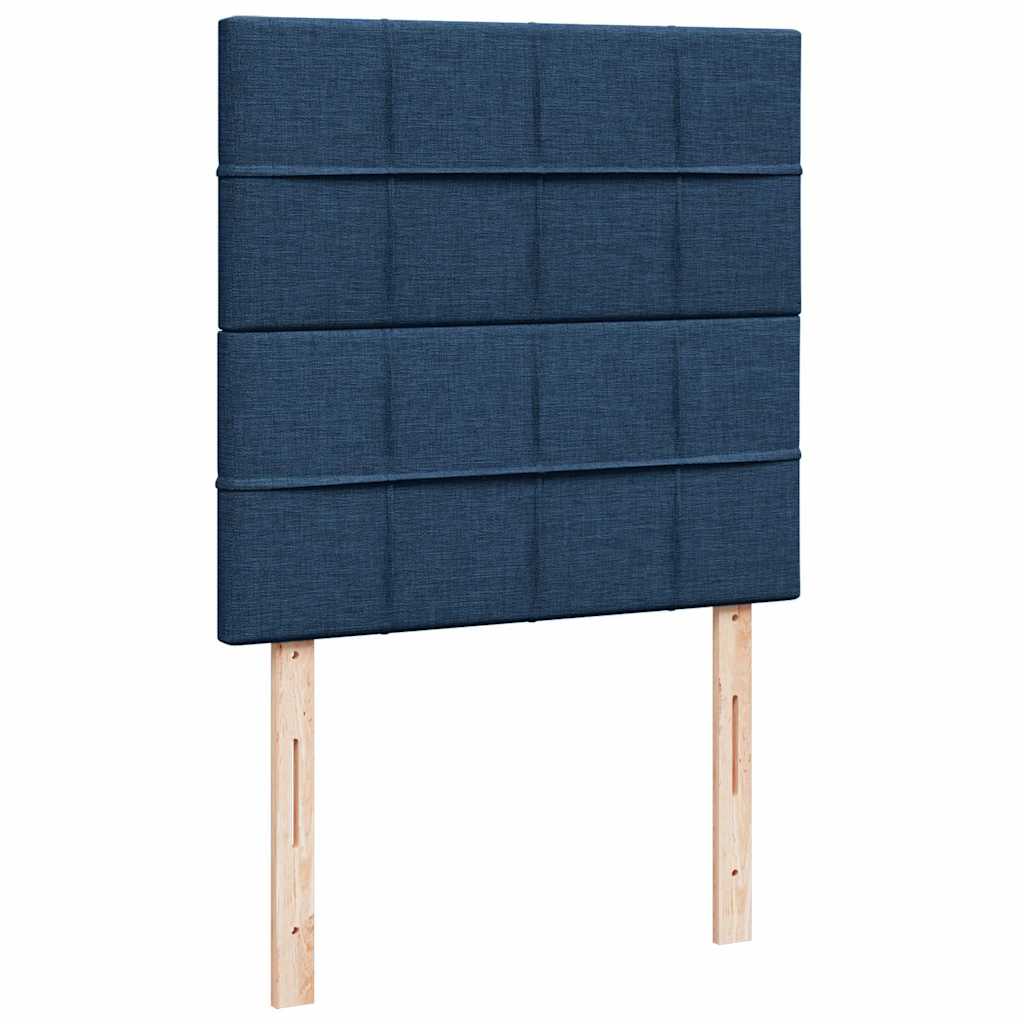 Ottomane Bett mit Matratze & LEDs Blau 90x200 cm Stoff