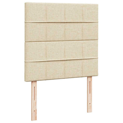 Ottoman-Bett mit Matratze & LEDs Creme 100x200 cm Stoff