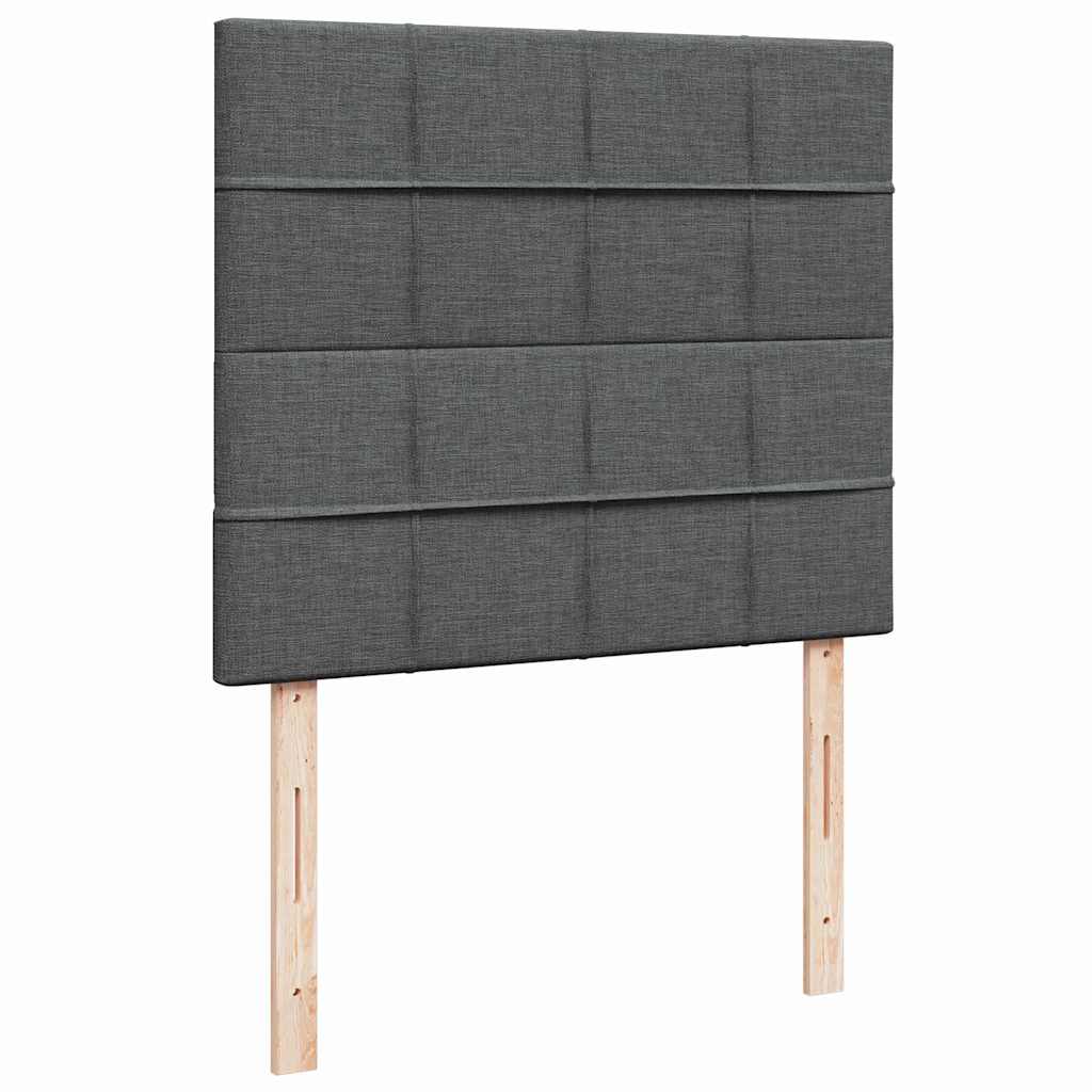 Ottoman-Bett mit Matratze & LEDs Dunkelgrau 120x190 cm Stoff