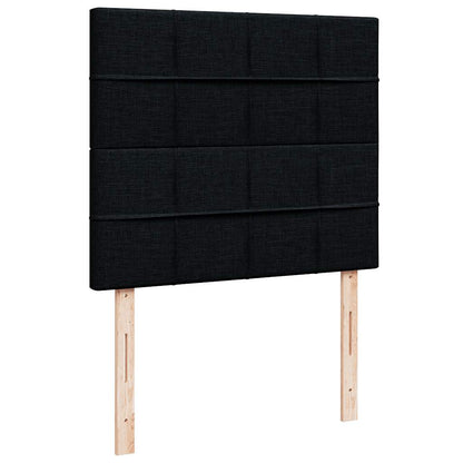 Ottoman-Bett mit Matratze & LEDs Schwarz 120x190 cm Stoff