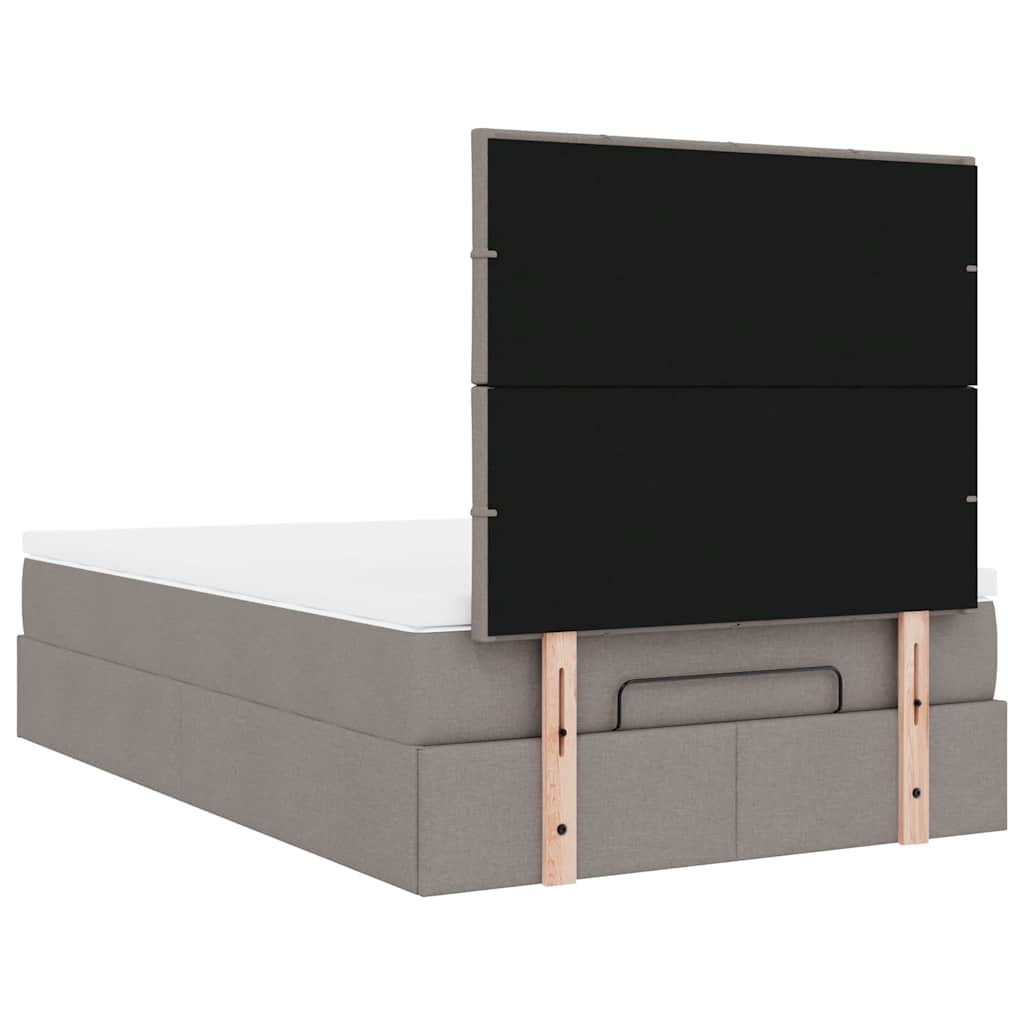 Ottoman-Bett mit Matratze & LEDs Taupe 120x190 cm Stoff