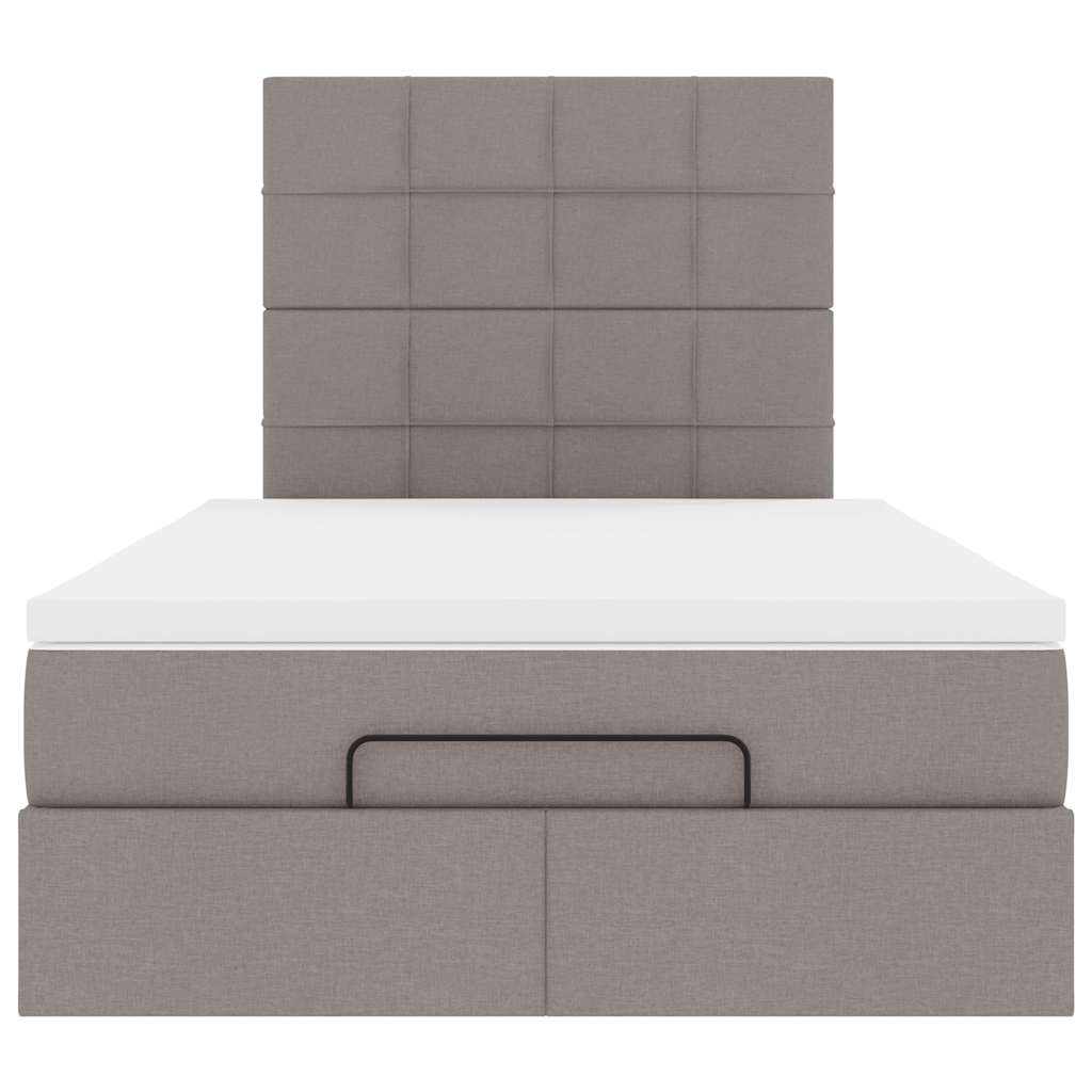 Ottoman-Bett mit Matratze & LEDs Taupe 120x190 cm Stoff