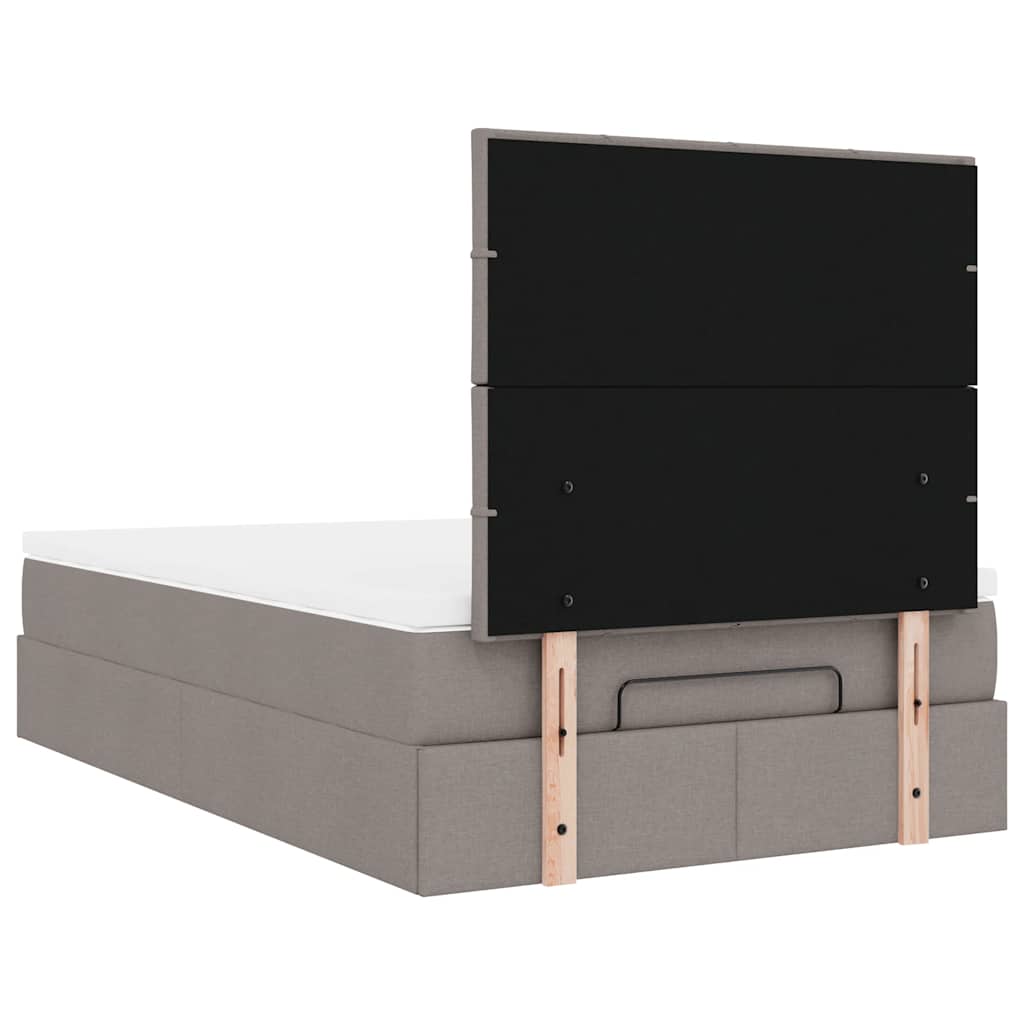 Ottoman-Bett mit Matratze & LEDs Taupe 120x200 cm Stoff