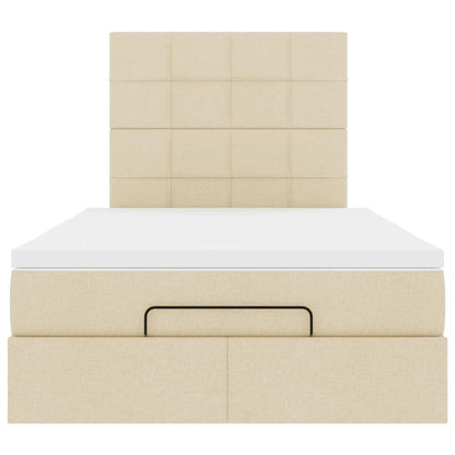 Ottoman-Bett mit Matratze & LEDs Creme 120x200 cm Stoff