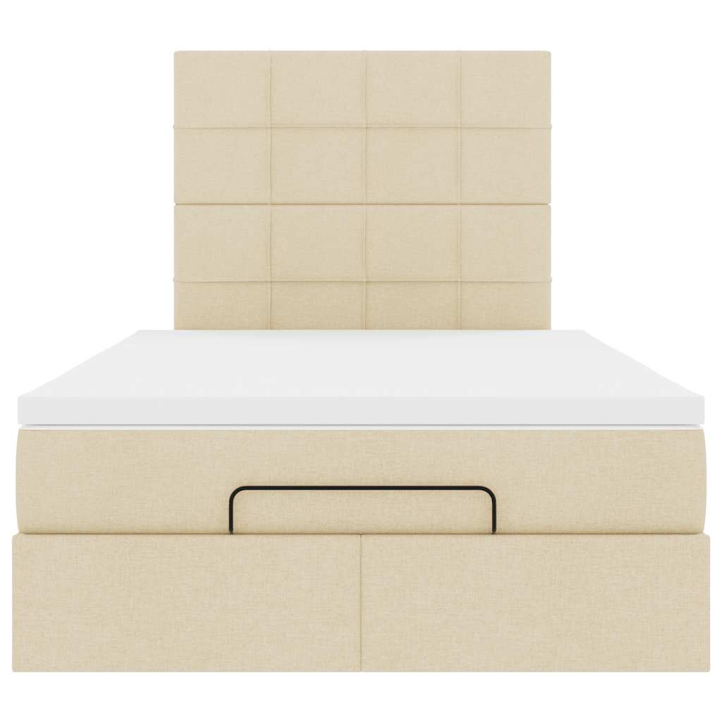 Ottoman-Bett mit Matratze & LEDs Creme 120x200 cm Stoff