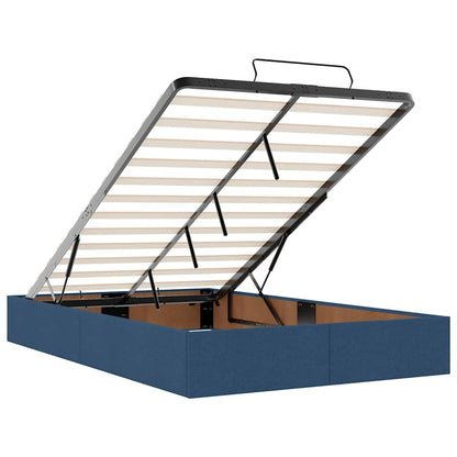 Ottoman-Bett mit Matratze & LEDs Blau 120x200 cm Stoff