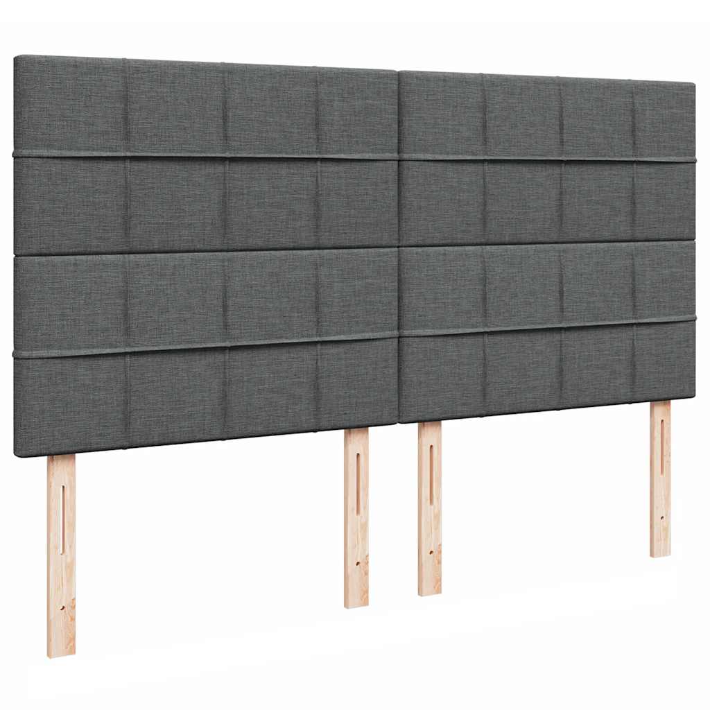 Ottoman-Bett mit Matratze & LEDs Dunkelgrau 160x200 cm Stoff