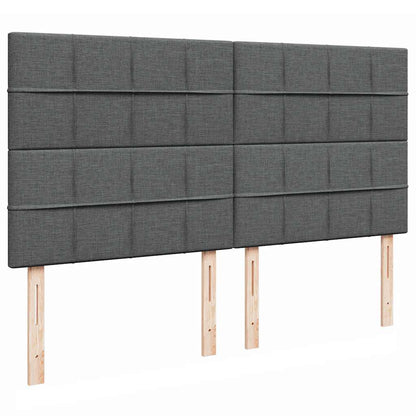 Ottoman-Bett mit Matratze & LEDs Dunkelgrau 160x200 cm Stoff