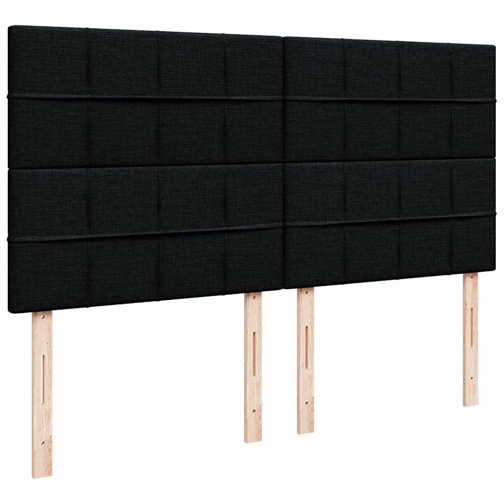 Ottoman-Bett mit Matratze & LEDs Schwarz 160x200 cm Stoff
