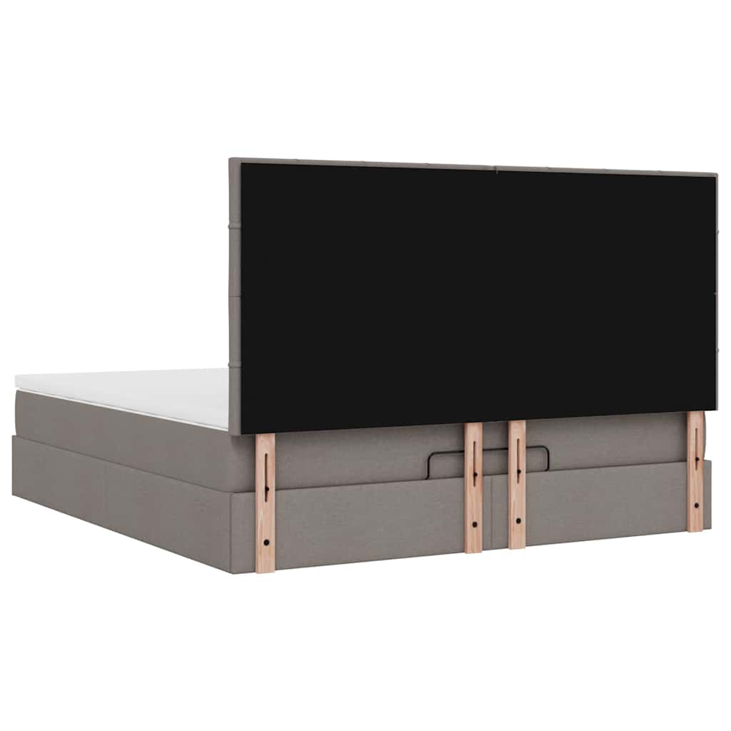 Ottoman-Bett mit Matratze & LEDs Taupe 160x200 cm Stoff