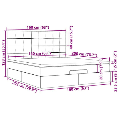 Ottoman-Bett mit Matratze & LEDs Blau 160x200 cm Stoff