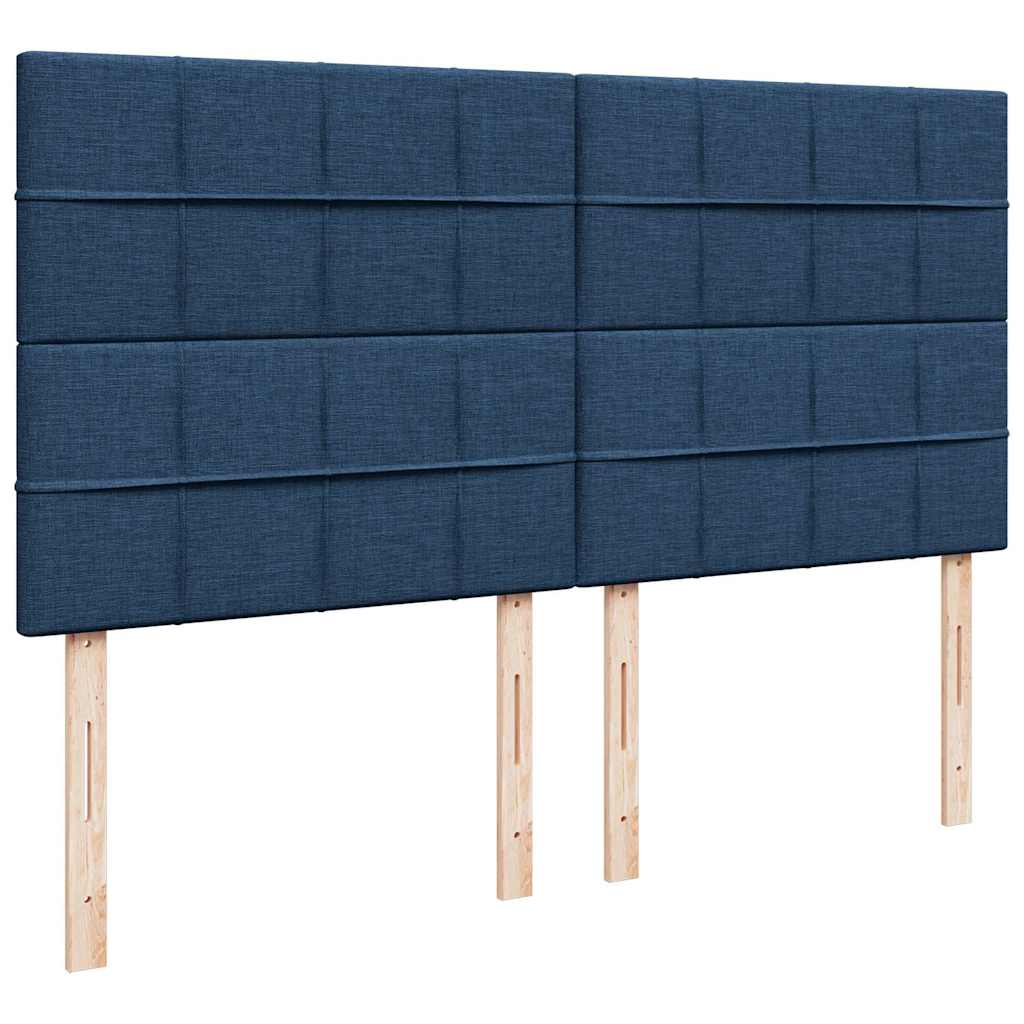 Ottoman-Bett mit Matratze & LEDs Blau 160x200 cm Stoff