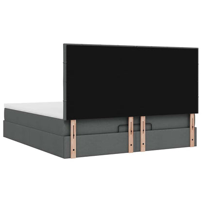 Ottoman-Bett mit Matratze & LEDs Dunkelgrau 180x200 cm Stoff