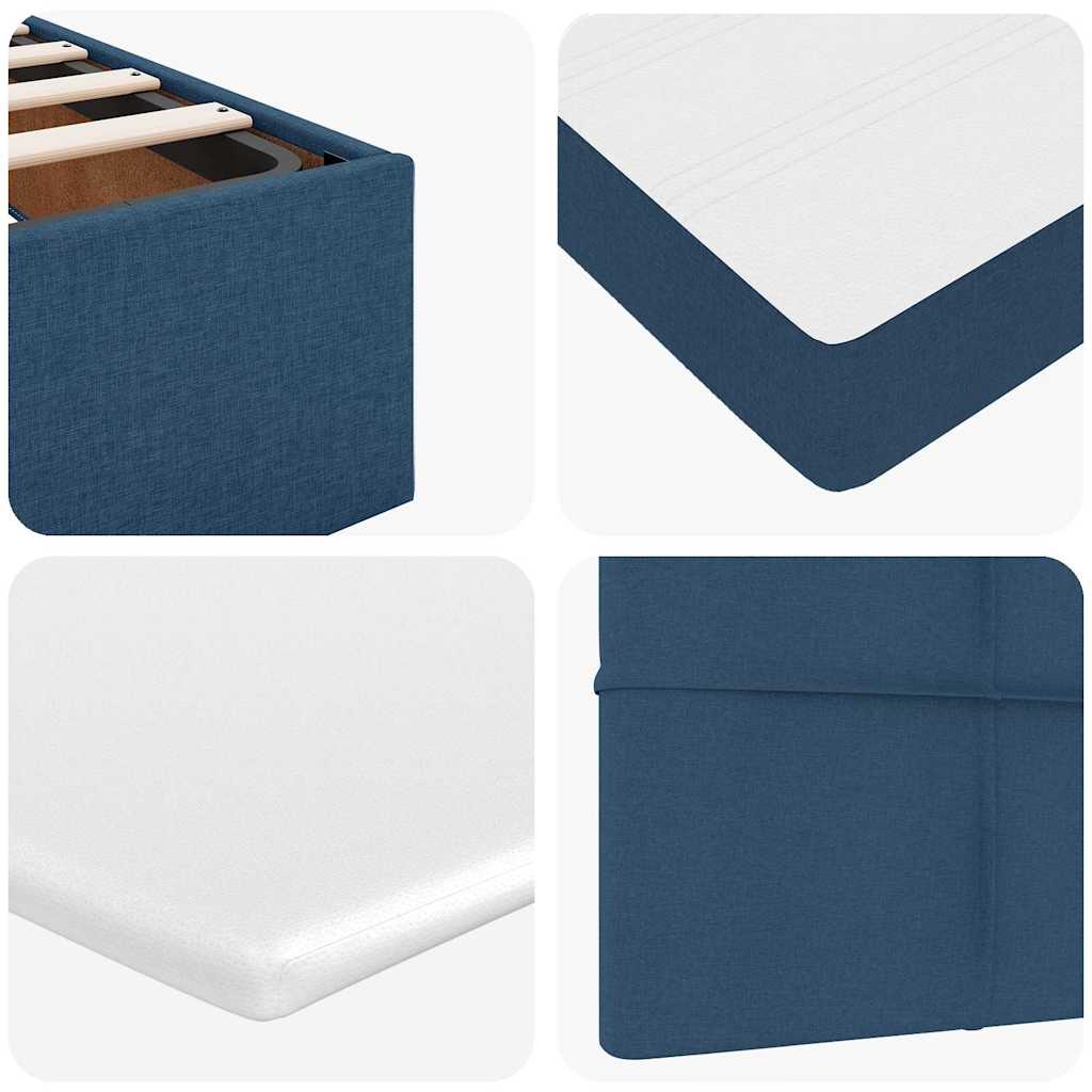 Ottoman-Bett mit Matratze & LEDs Blau 180x200 cm Stoff