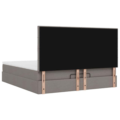 Ottoman-Bett mit Matratzen & LEDs Taupe 200x200 cm Stoff