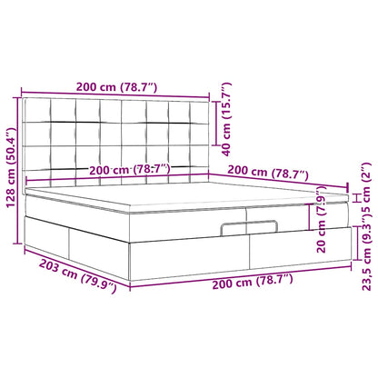 Ottoman-Bett mit Matratzen & LEDs Blau 200x200 cm Stoff