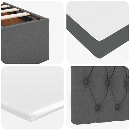 Ottoman-Bett mit Matratze & LEDs Dunkelgrau 100x200 cm Stoff