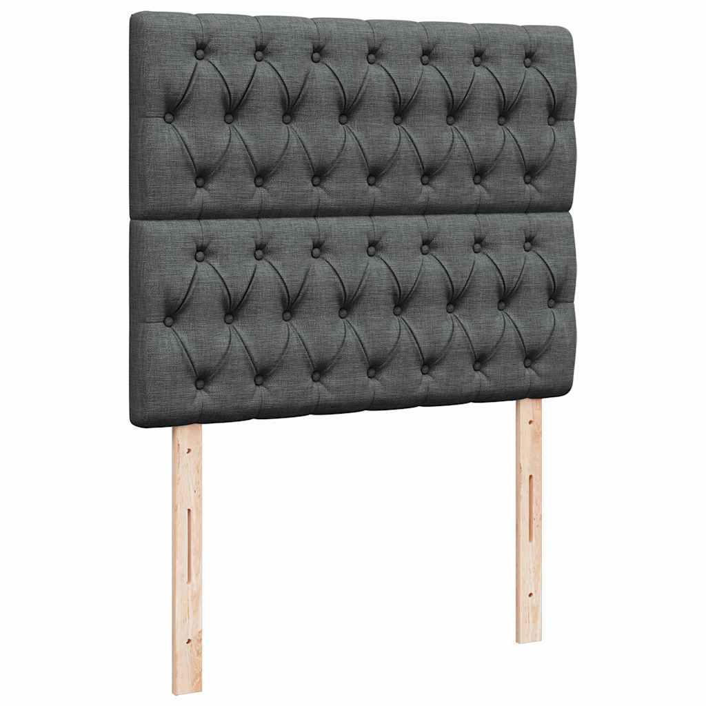 Ottoman-Bett mit Matratze & LEDs Dunkelgrau 120x190 cm Stoff