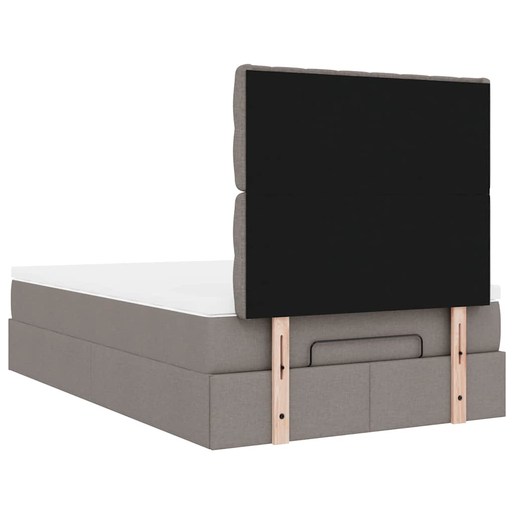 Ottoman-Bett mit Matratze & LEDs Taupe 120x190 cm Stoff