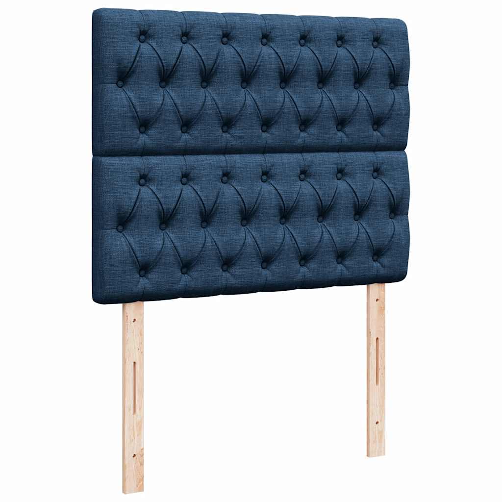 Ottoman-Bett mit Matratze & LEDs Blau 120x190 cm Stoff