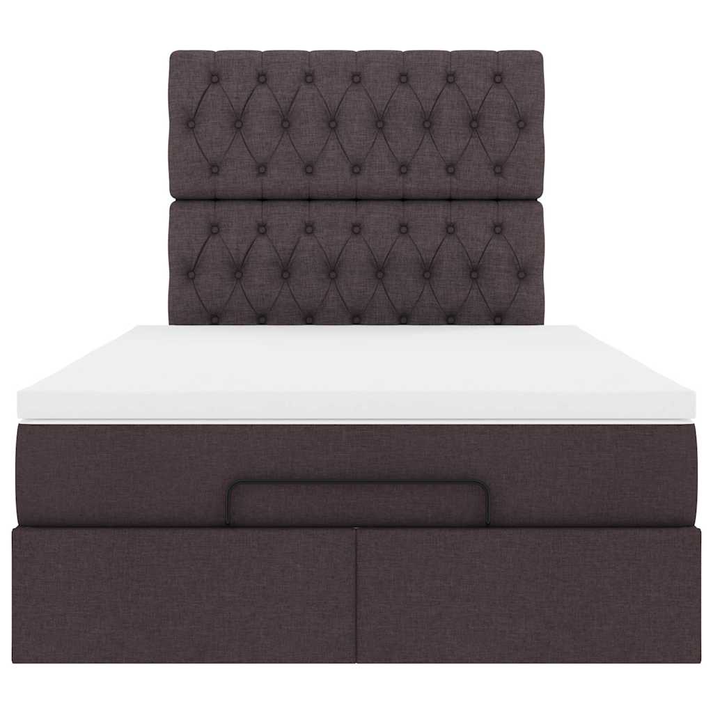 Ottoman-Bett mit Matratze & LEDs Dunkelbraun 120x200 cm Stoff