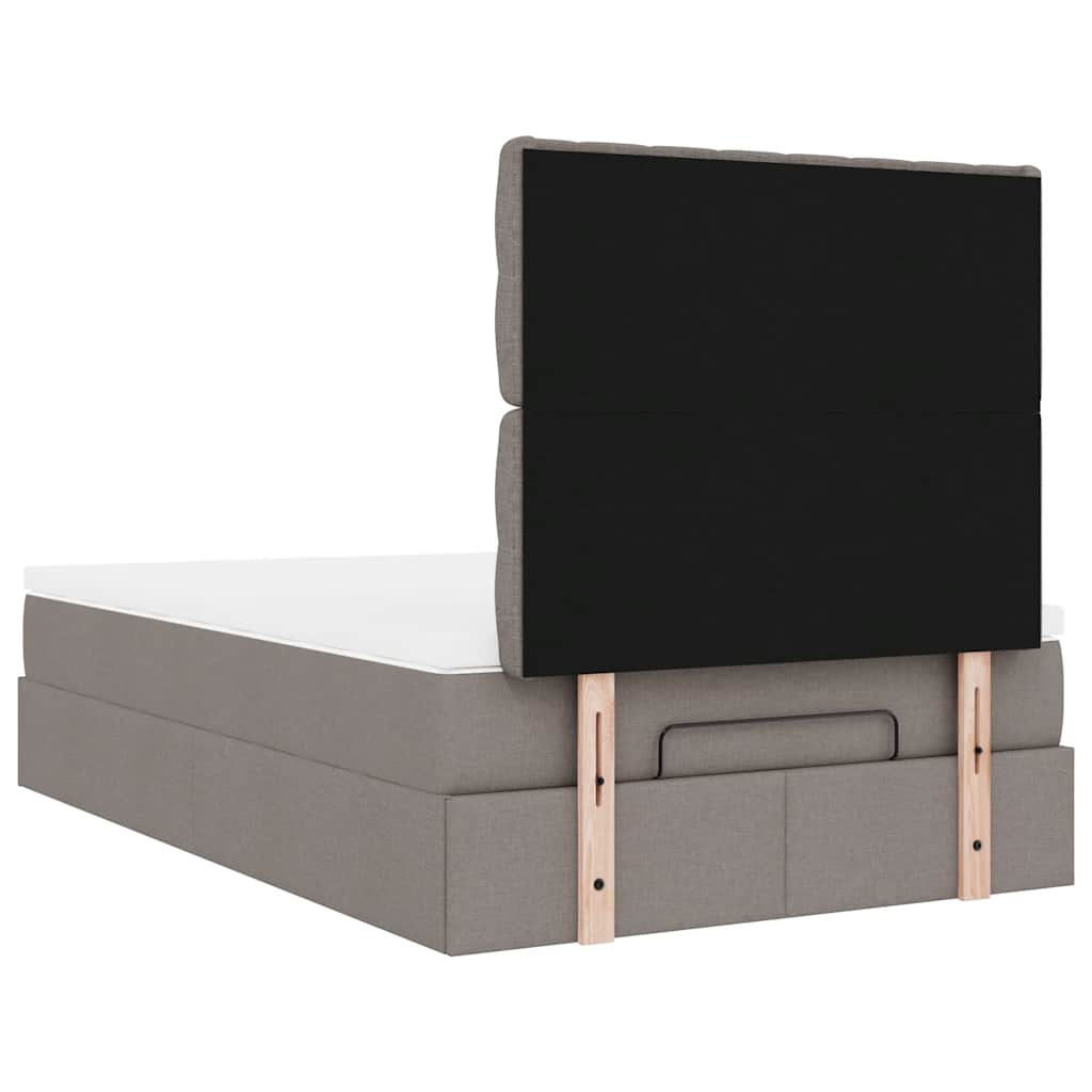 Ottoman-Bett mit Matratze & LEDs Taupe 120x200 cm Stoff