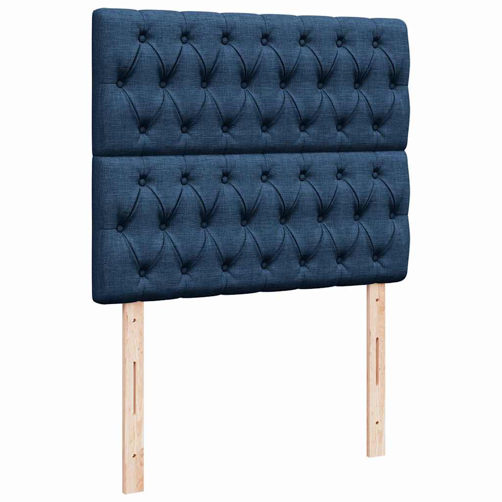 Ottoman-Bett mit Matratze & LEDs Blau 120x200 cm Stoff