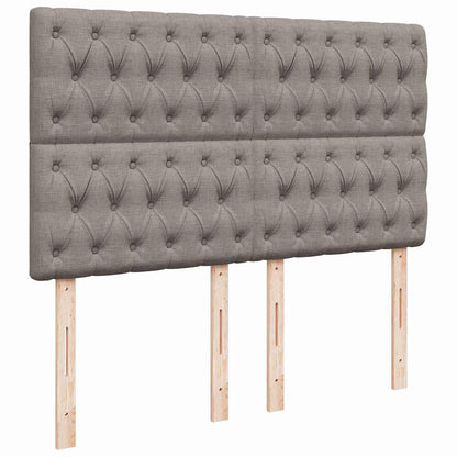 Ottoman-Bett mit Matratze & LEDs Taupe 140x200 cm Stoff