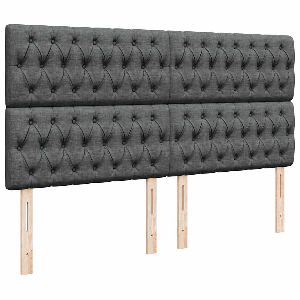 Ottoman-Bett mit Matratze & LEDs Dunkelgrau 160x200 cm Stoff