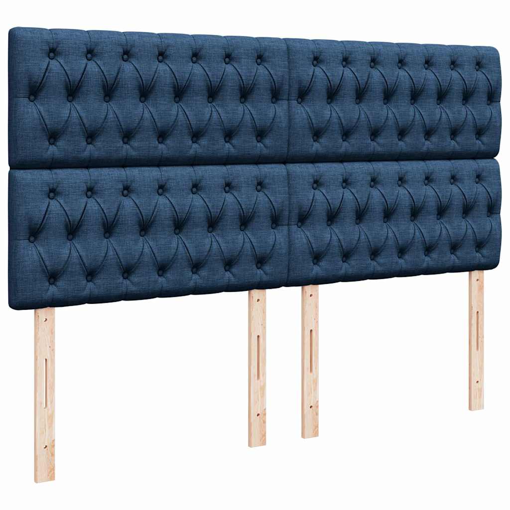 Ottoman-Bett mit Matratze & LEDs Blau 160x200 cm Stoff