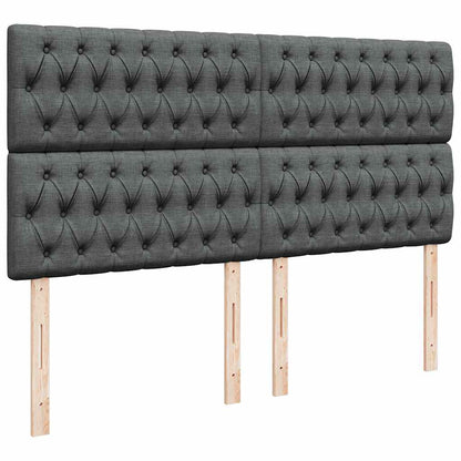 Ottoman-Bett mit Matratze & LEDs Dunkelgrau 180x200 cm Stoff