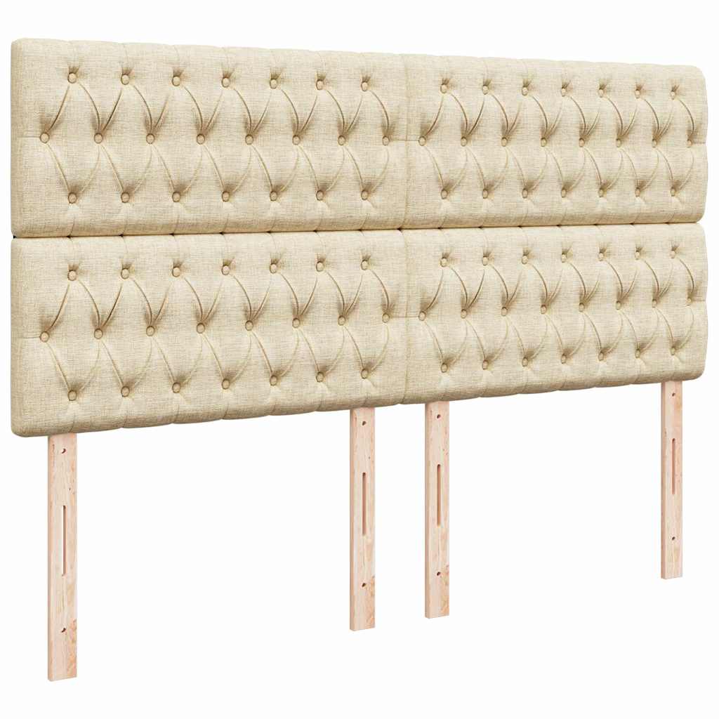 Ottoman-Bett mit Matratze & LEDs Creme 180x200 cm Stoff