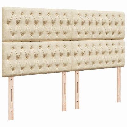 Ottoman-Bett mit Matratze & LEDs Creme 180x200 cm Stoff