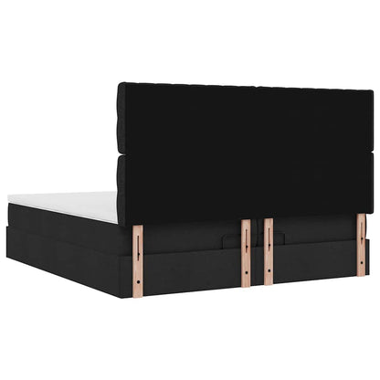 Ottoman-Bett mit Matratzen & LEDs Schwarz 200x200 cm Stoff