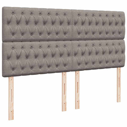 Ottoman-Bett mit Matratzen & LEDs Taupe 200x200 cm Stoff