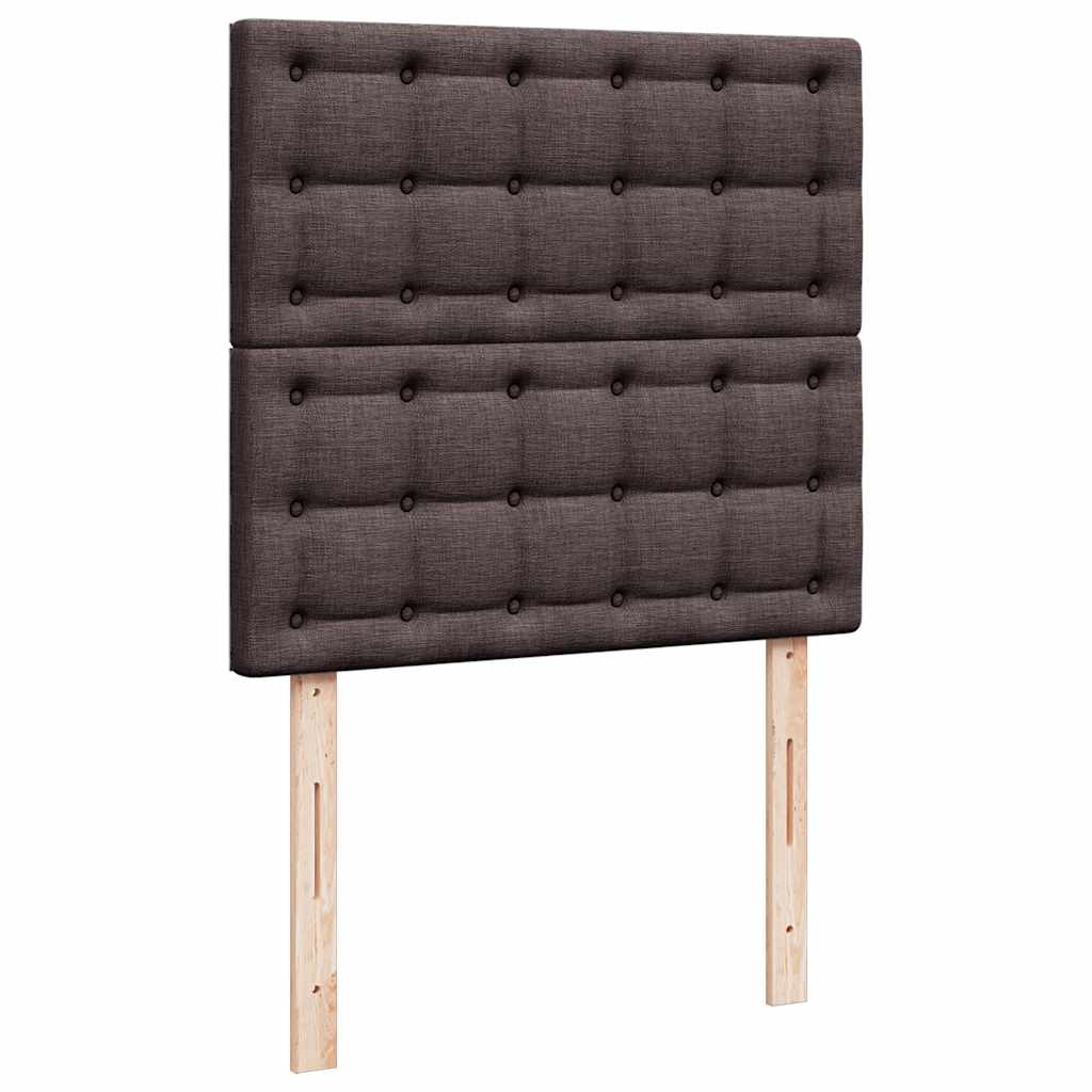 Ottomane Bett mit Matratze & LEDs Dunkelbraun 90x200 cm Stoff