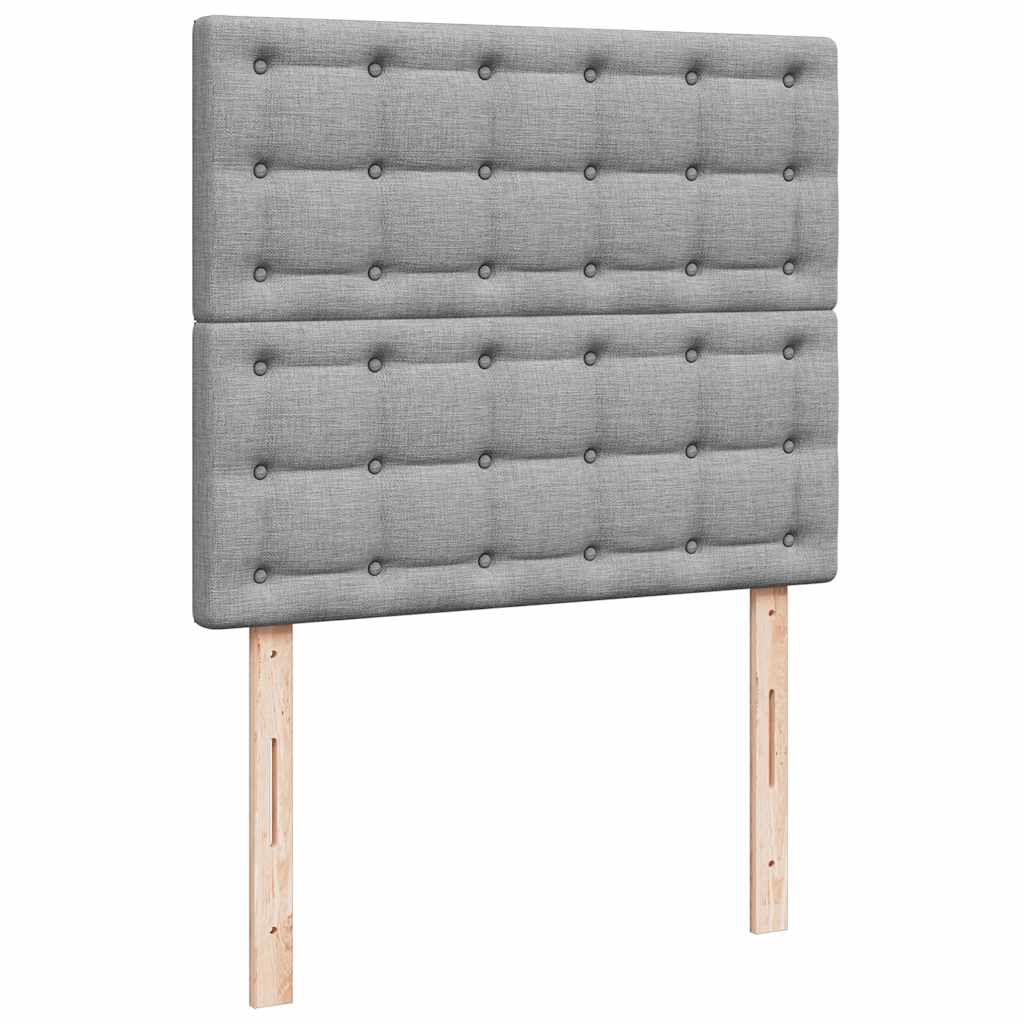 Ottoman-Bett mit Matratze & LEDs Hellgrau 120x190 cm Stoff