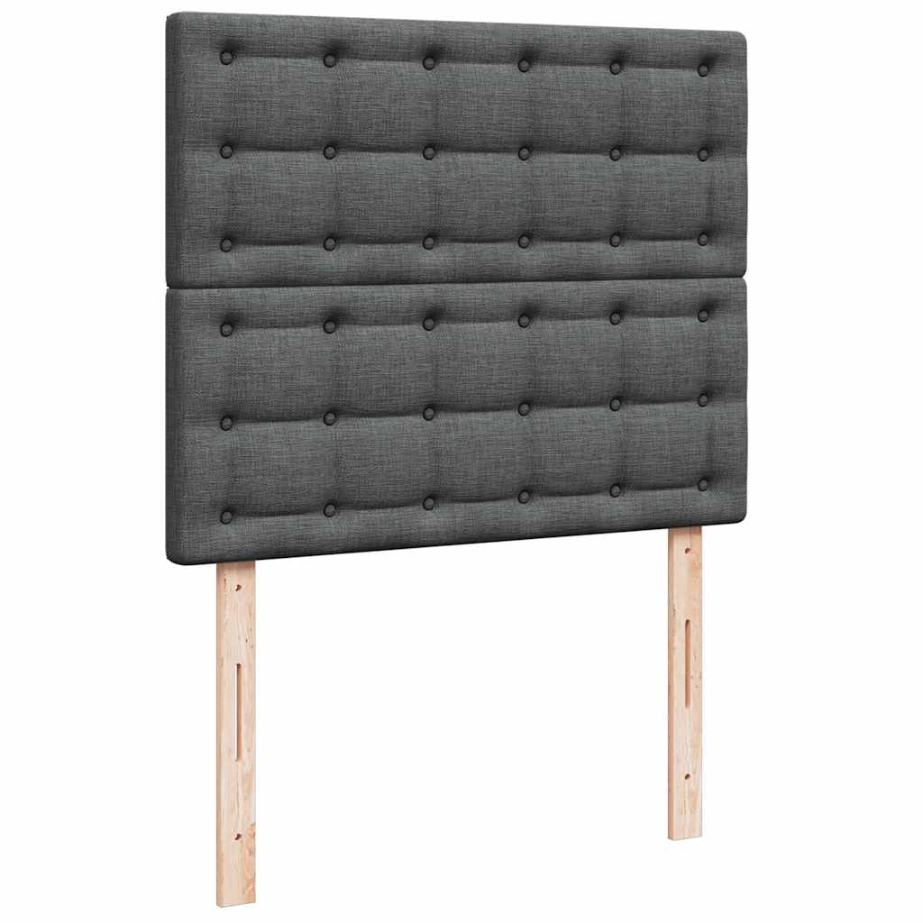 Ottoman-Bett mit Matratze & LEDs Dunkelgrau 120x190 cm Stoff