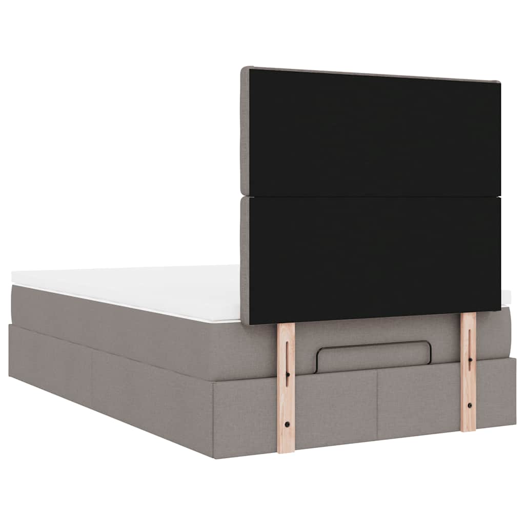 Ottoman-Bett mit Matratze & LEDs Taupe 120x190 cm Stoff