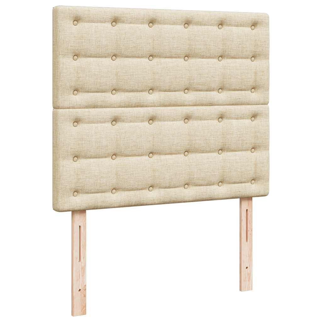 Ottoman-Bett mit Matratze & LEDs Creme 120x190 cm Stoff