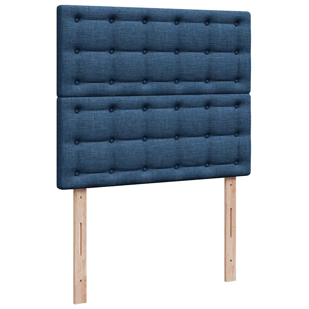 Ottoman-Bett mit Matratze & LEDs Blau 120x190 cm Stoff