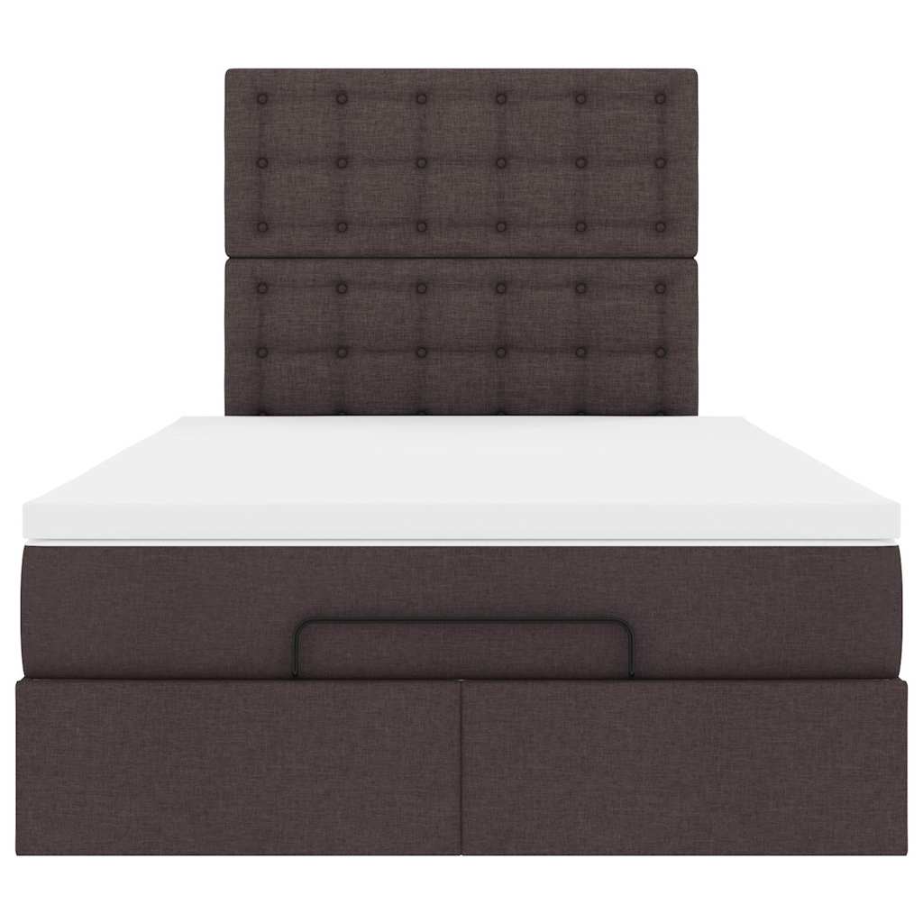 Ottoman-Bett mit Matratze & LEDs Dunkelbraun 120x200 cm Stoff