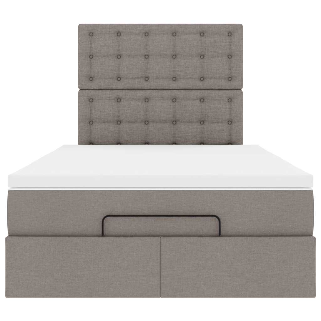 Ottoman-Bett mit Matratze & LEDs Taupe 120x200 cm Stoff